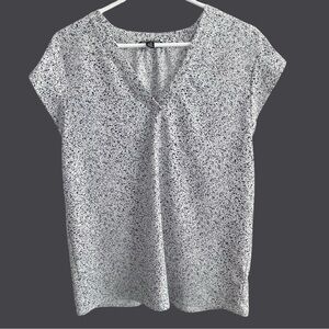Hilary Radley Black and White Printed Blouse – Size L